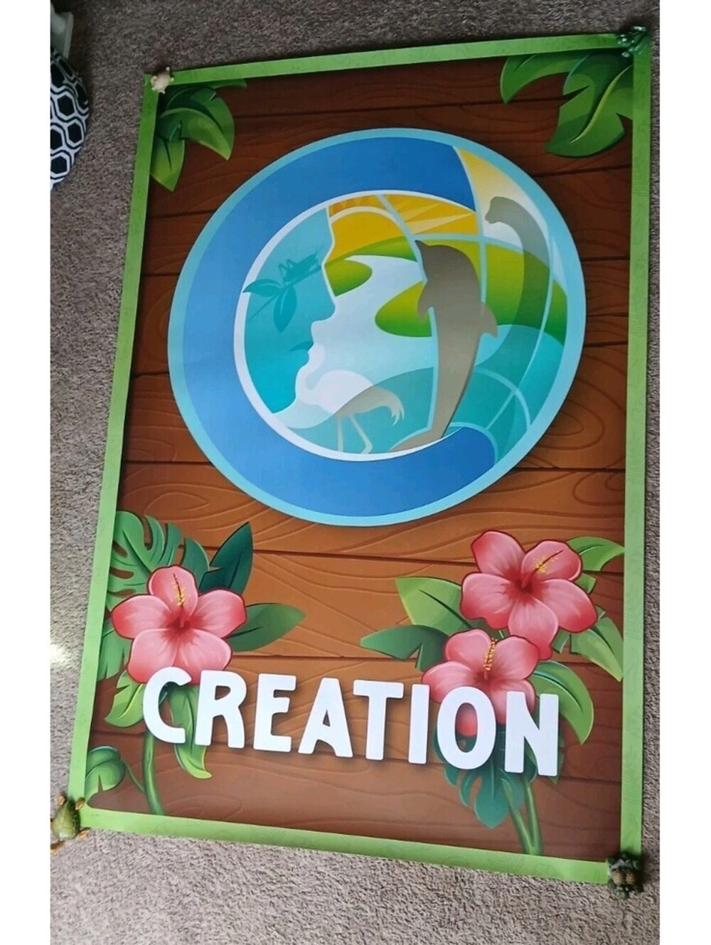42"x62.5" - Answers VBS Biblical Wall Mural Poster - CREATION - Christ Jesus